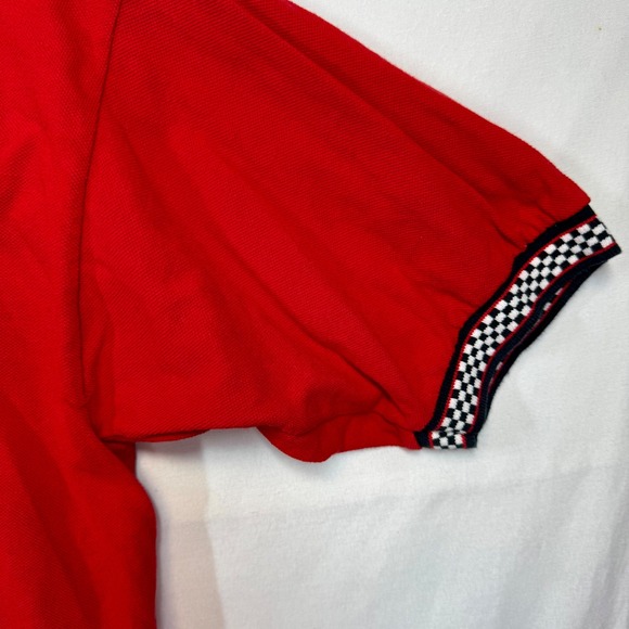 Atlanta Motor Speedway Polo Shirt Racing Checkered Trim Goldman Sz XL Y2K - Picture 6 of 9